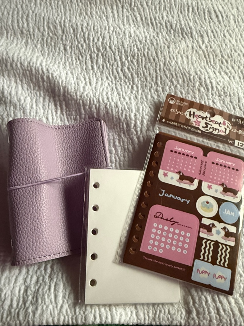 Lilac Faux Leather Mini Ring Planner Cover with Refill Pages - Picture 9 of 13